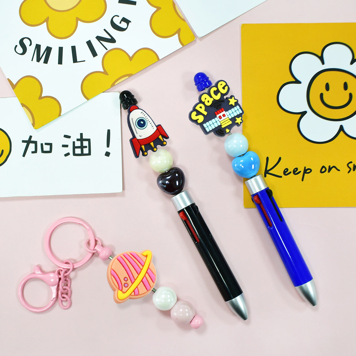 Wholesale  Random 100pcs Planet Series Soft Rubber Beads